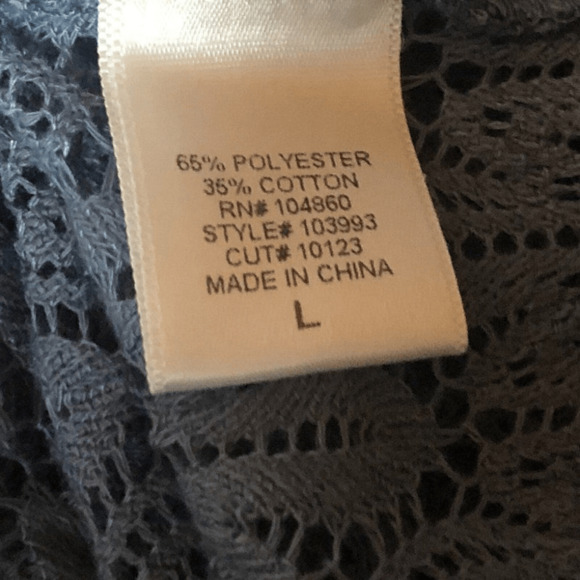 Chloe K Large Knit Lace Sweater Top Long Sleeve Delicate Cottagecore Grandmacore - Picture 8 of 10